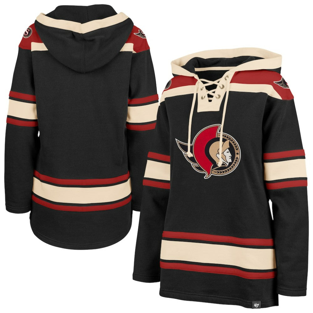 NHL Black Ottawa Senators '47 Women's Superior Lacer Pullover Hoodie