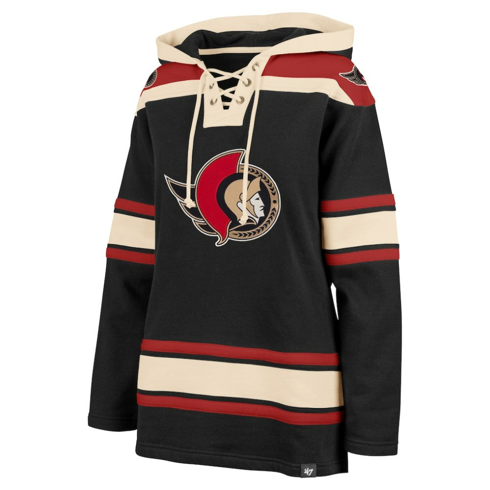 NHL Black Ottawa Senators '47 Women's Superior Lacer Pullover Hoodie