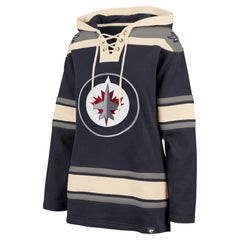 NHL Navy Winnipeg Jets '47 Women's Superior Lacer Pullover Hoodie