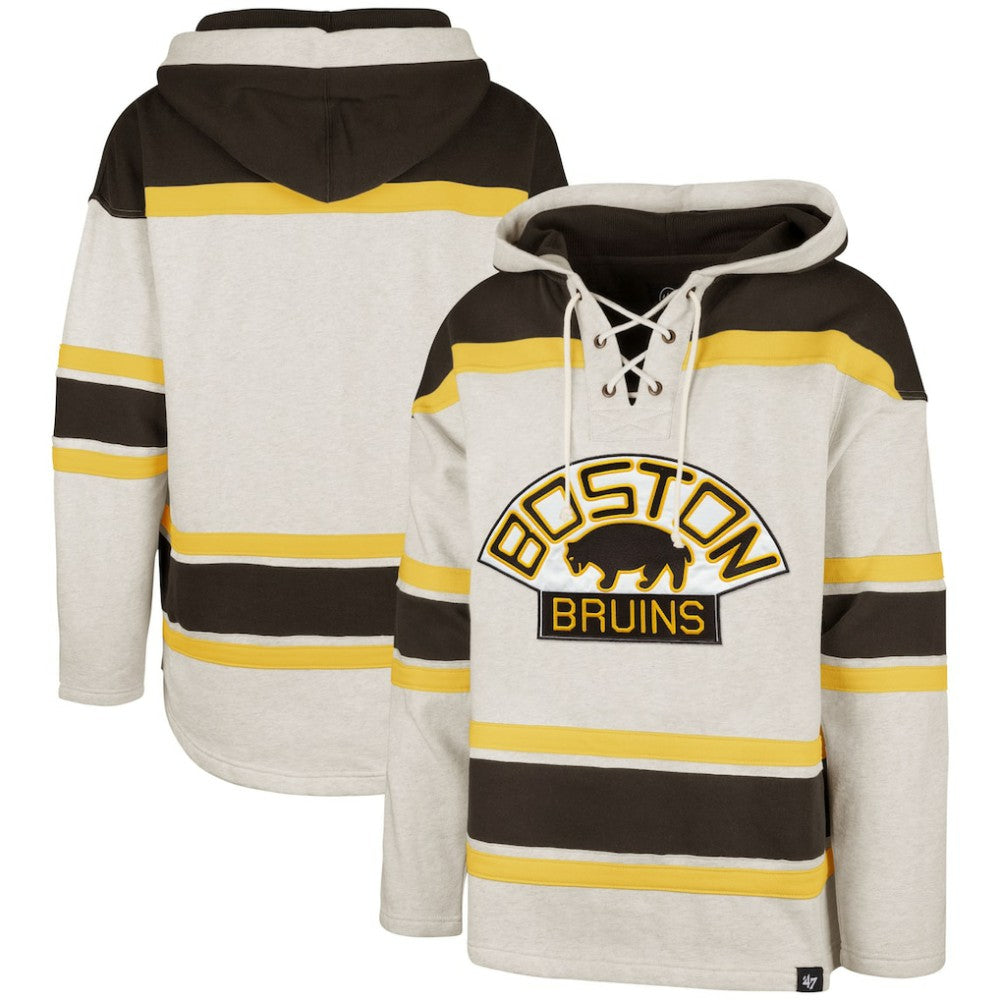 NHL Oatmeal Boston Bruins '47 Rockaway Lacer Pullover Hoodie