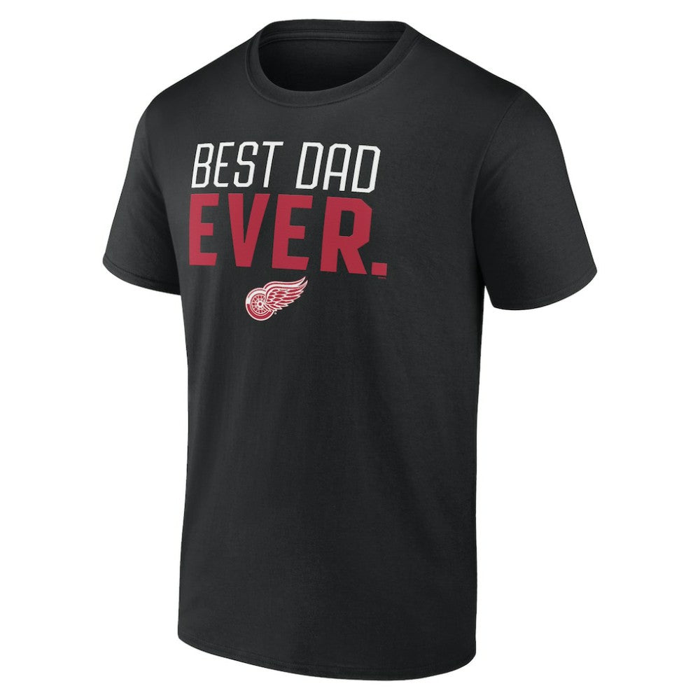 NHL Black Detroit Red Wings Best Dad Ever T-Shirt
