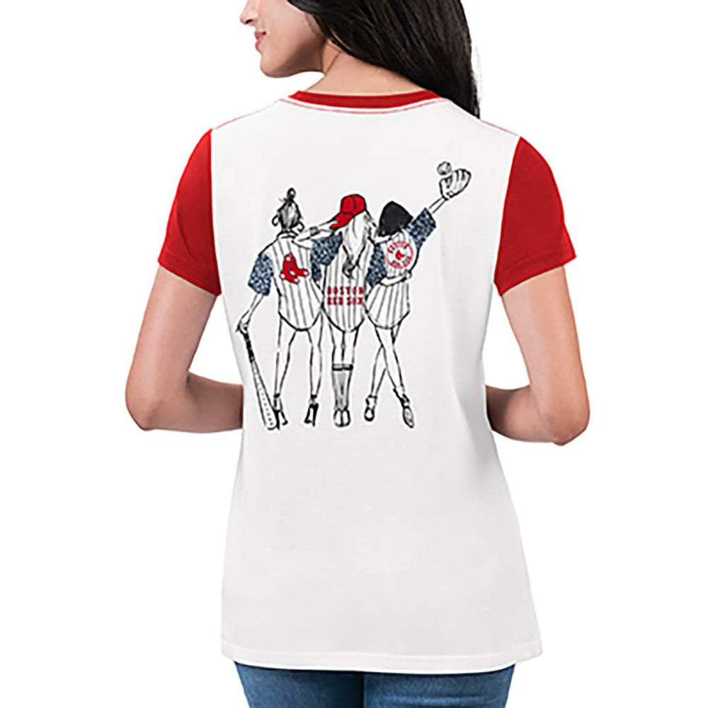 MLB Boston Red Sox G-III 4Her by Carl Banks Women's Illustration Ringer T-Shirt
