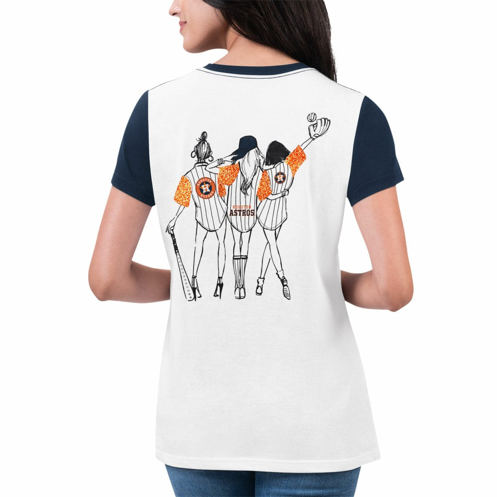 MLB Houston Astros G-III 4Her by Carl Banks Women's Illustration Ringer T-Shirt
