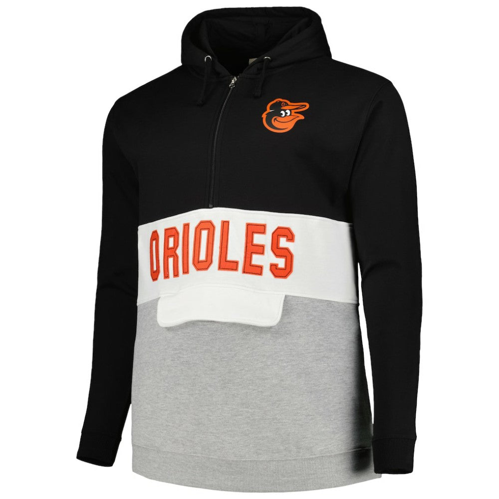 MLB Baltimore Orioles Big & Tall Hoodie Half-Zip Sweatshirt