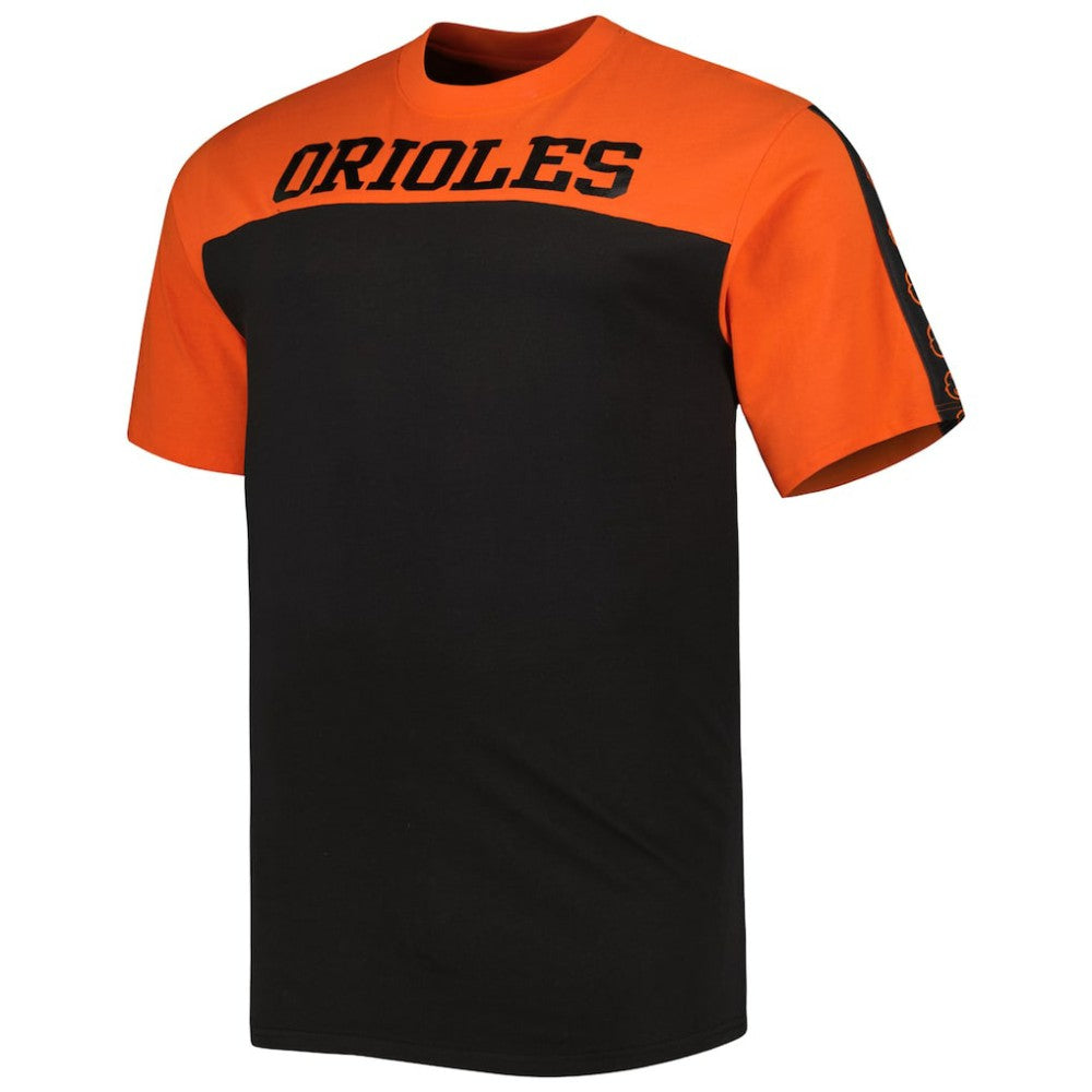 MLB Baltimore Orioles Big & Tall Yoke Knit T-Shirt - Orange/Black