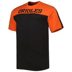 MLB Baltimore Orioles Big & Tall Yoke Knit T-Shirt - Orange/Black