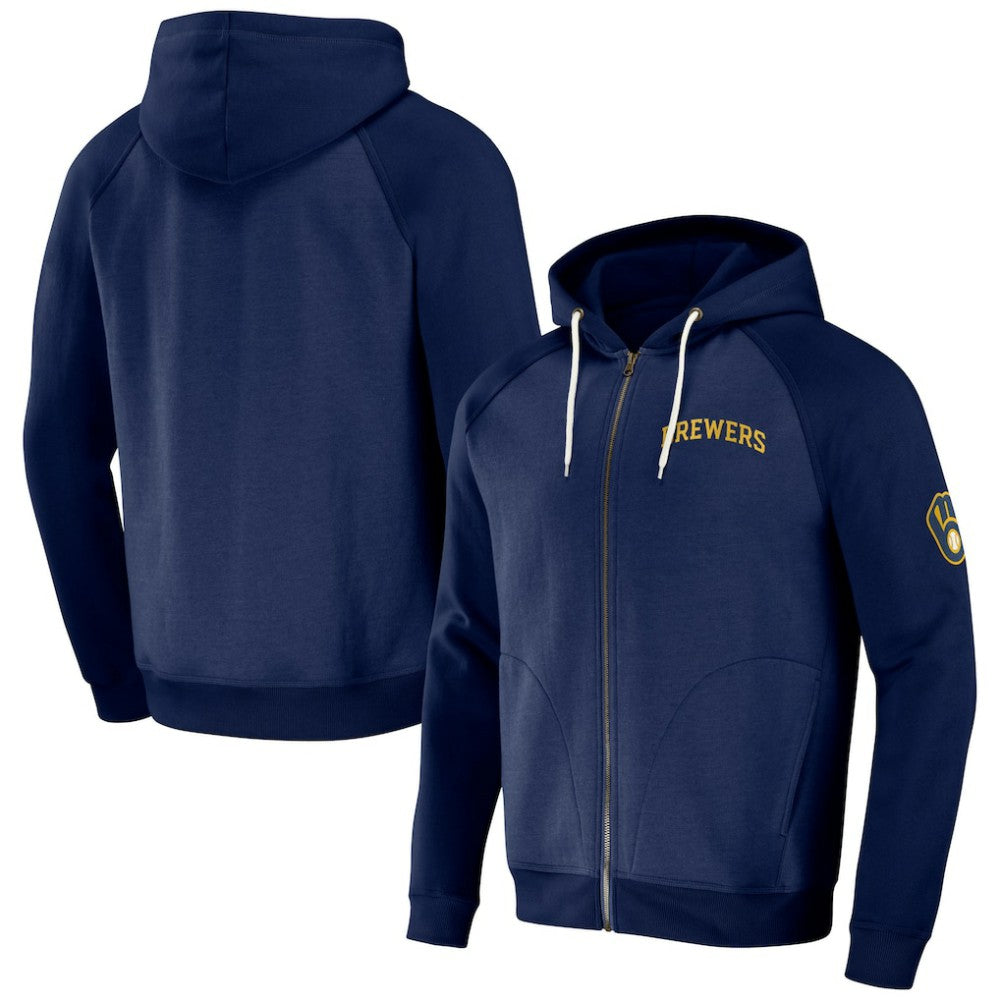 MLB Milwaukee Brewers Darius Rucker Collection by Fanatics Raglan Full-Zip Hoodie