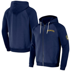 MLB Milwaukee Brewers Darius Rucker Collection by Fanatics Raglan Full-Zip Hoodie