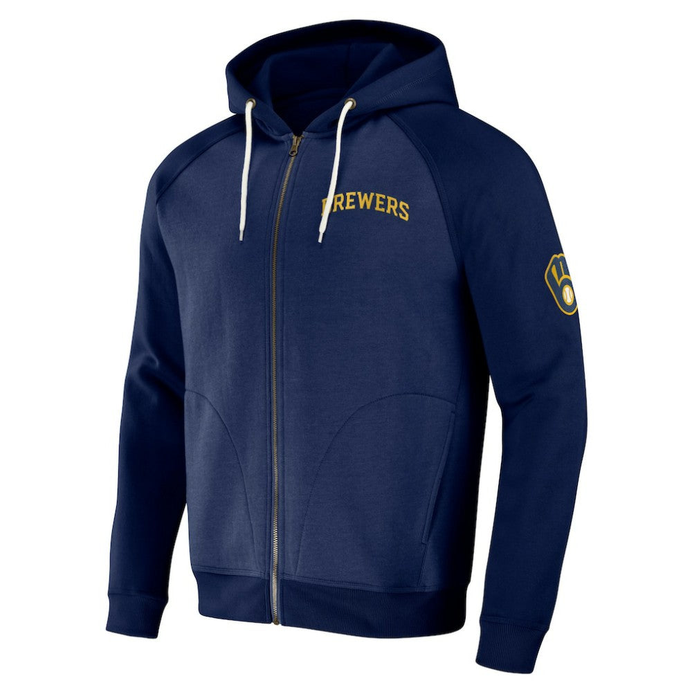 MLB Milwaukee Brewers Darius Rucker Collection by Fanatics Raglan Full-Zip Hoodie