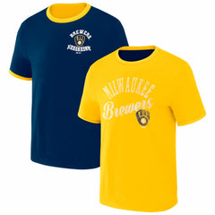 MLB Milwaukee Brewers Darius Rucker Collection by Fanatics Two-Way Ringer Reversible T-Shirt