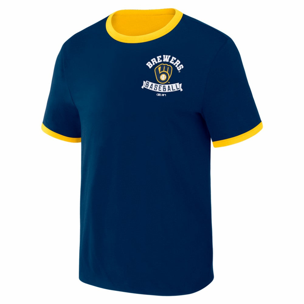 MLB Milwaukee Brewers Darius Rucker Collection by Fanatics Two-Way Ringer Reversible T-Shirt