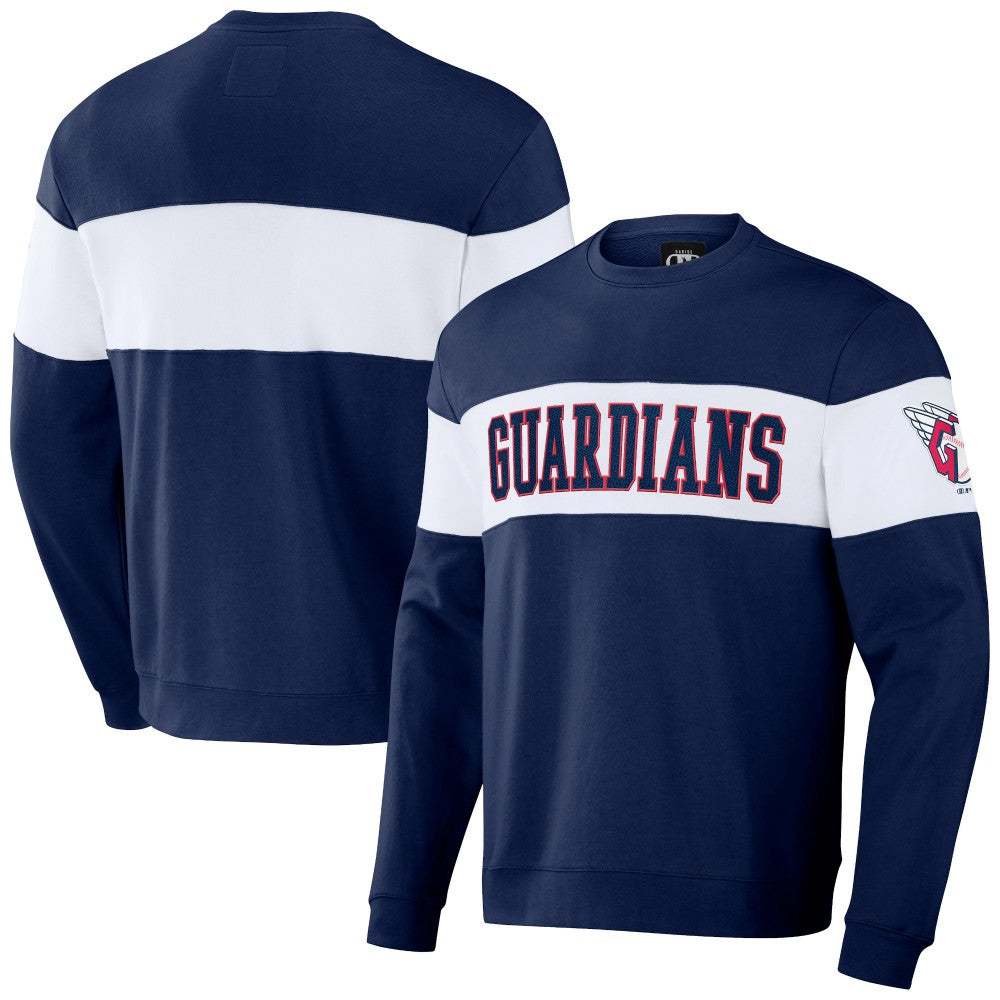 MLB Cleveland Guardians Darius Rucker Collection by Fanatics Stripe Pullover Sweatshirt