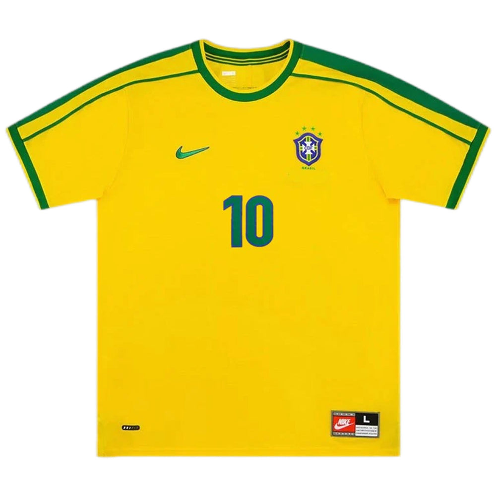 RIVALDO #10 Retro Brazil Home Jersey World Cup 1998