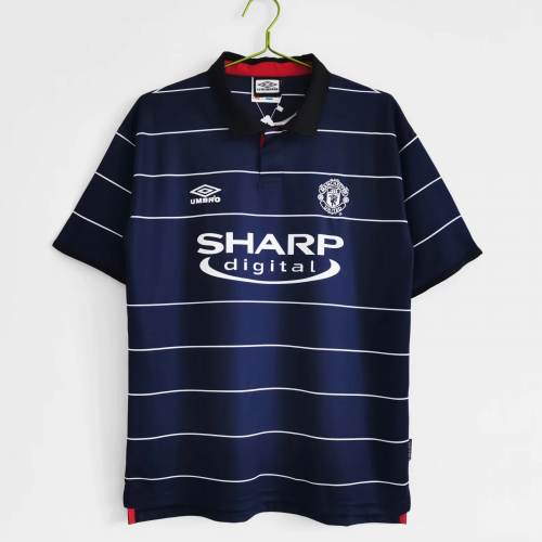 Solskjaer #20 Retro Manchester United Away Jersey 1999/00