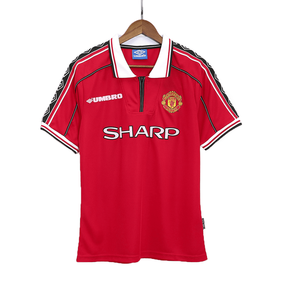 Beckham #7 Retro Manchester United Home Jersey 1999/00