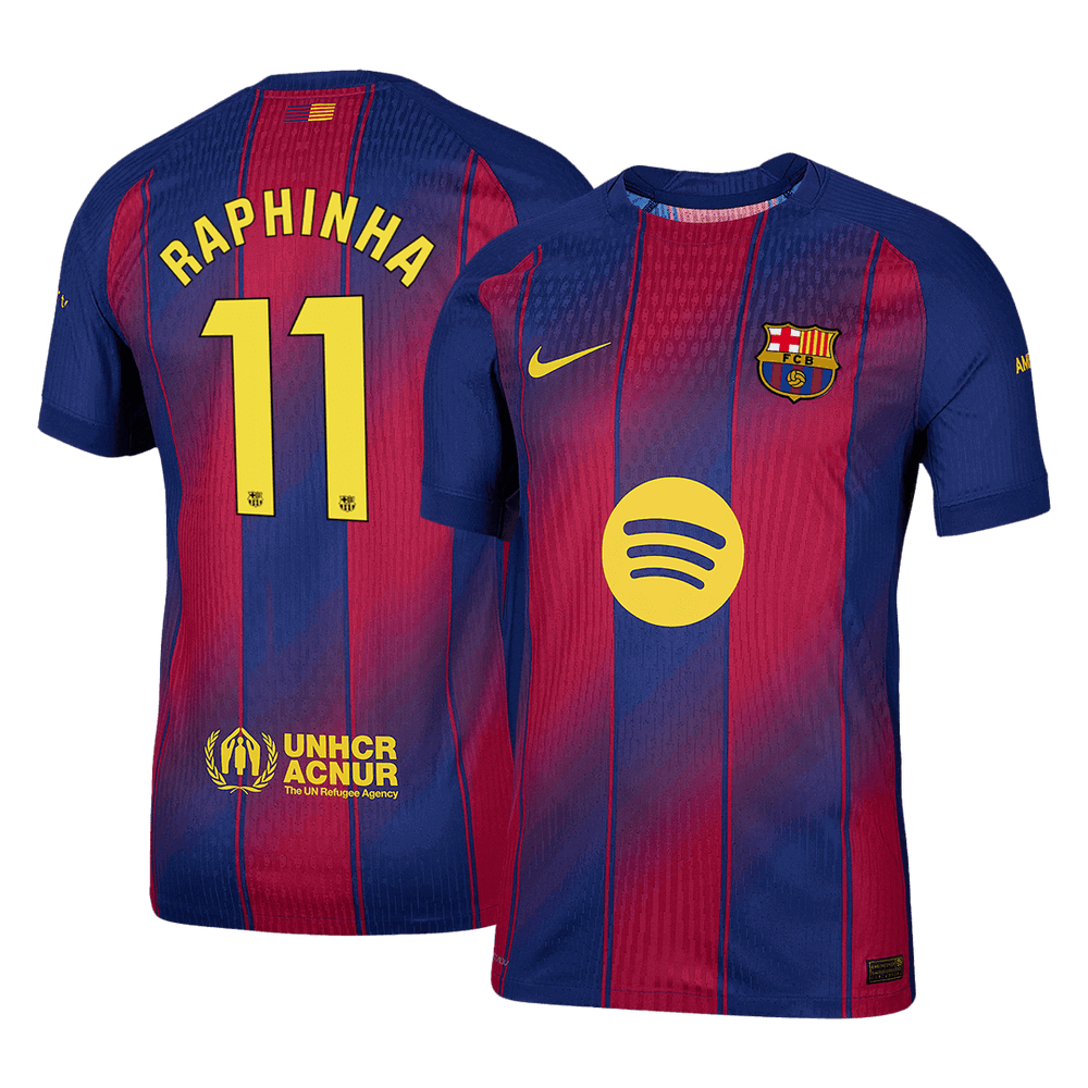 RAPHINHA #11 Barcelona Home Match Jersey Player Version 2025/26