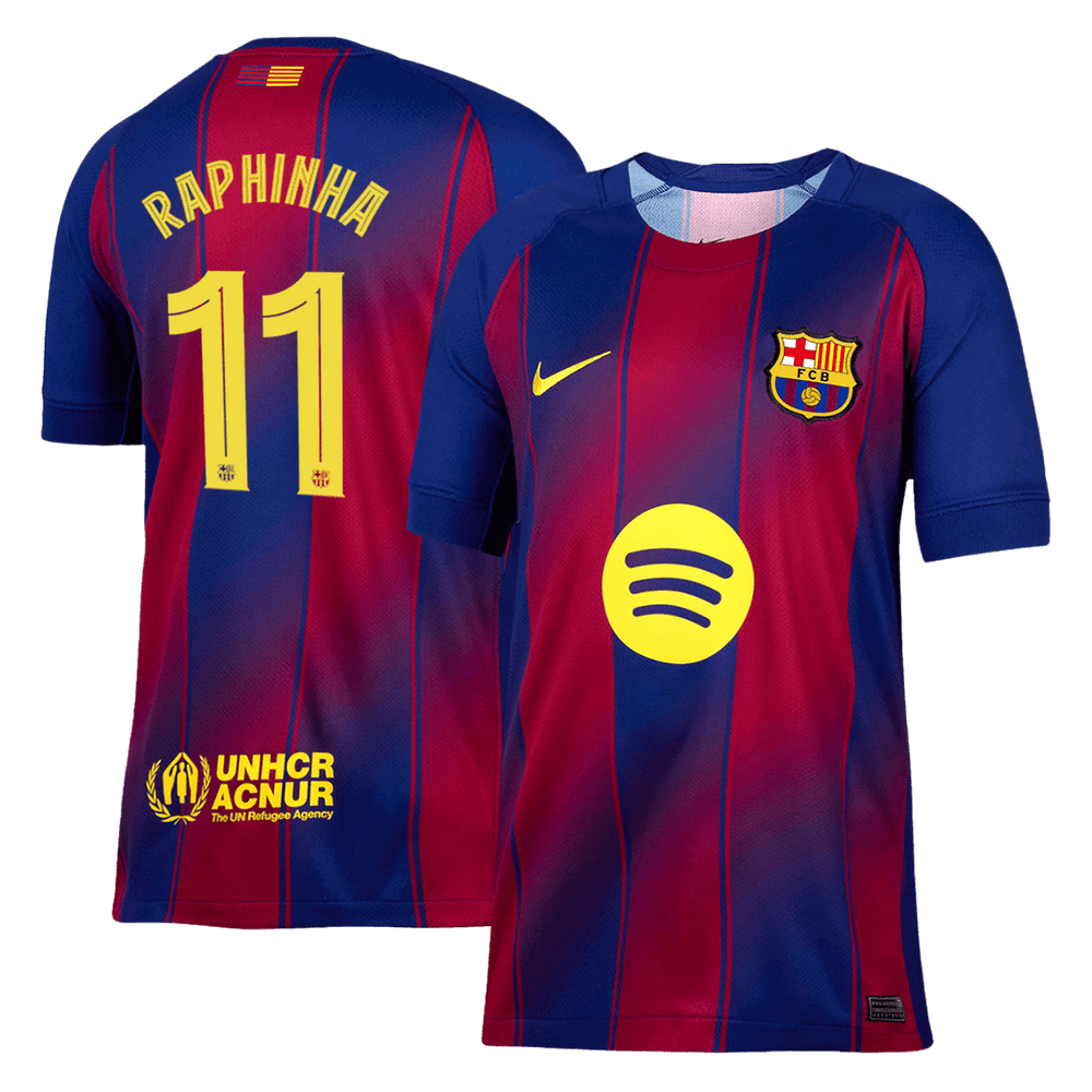 RAPHINHA #11 Barcelona Home Jersey 2025/26 - UCL