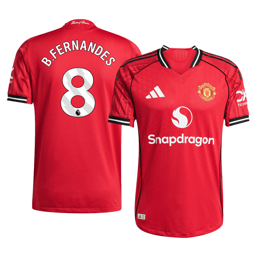B.FERNANDES #8 Manchester United Home Match Jersey Player Version 2025/26