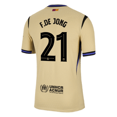 F.DE JONG #21 Barcelona Away Match Jersey Player Version 2025/26 - UCL