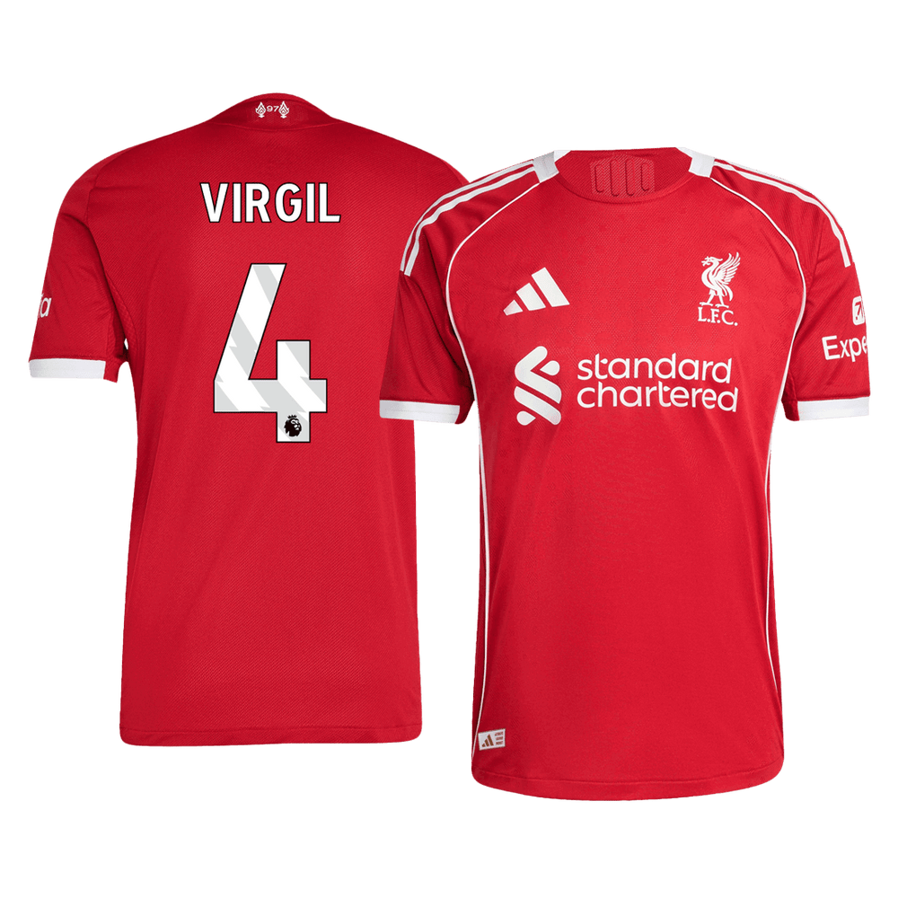 VIRGIL #4 Liverpool Home Match Jersey Player Version 2025/26