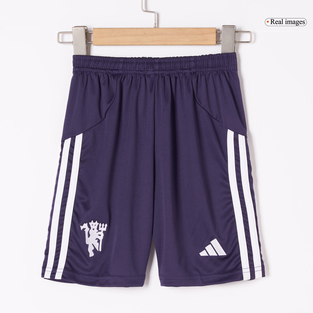 Kids Manchester United Away Jersey Full Kit 2025/26