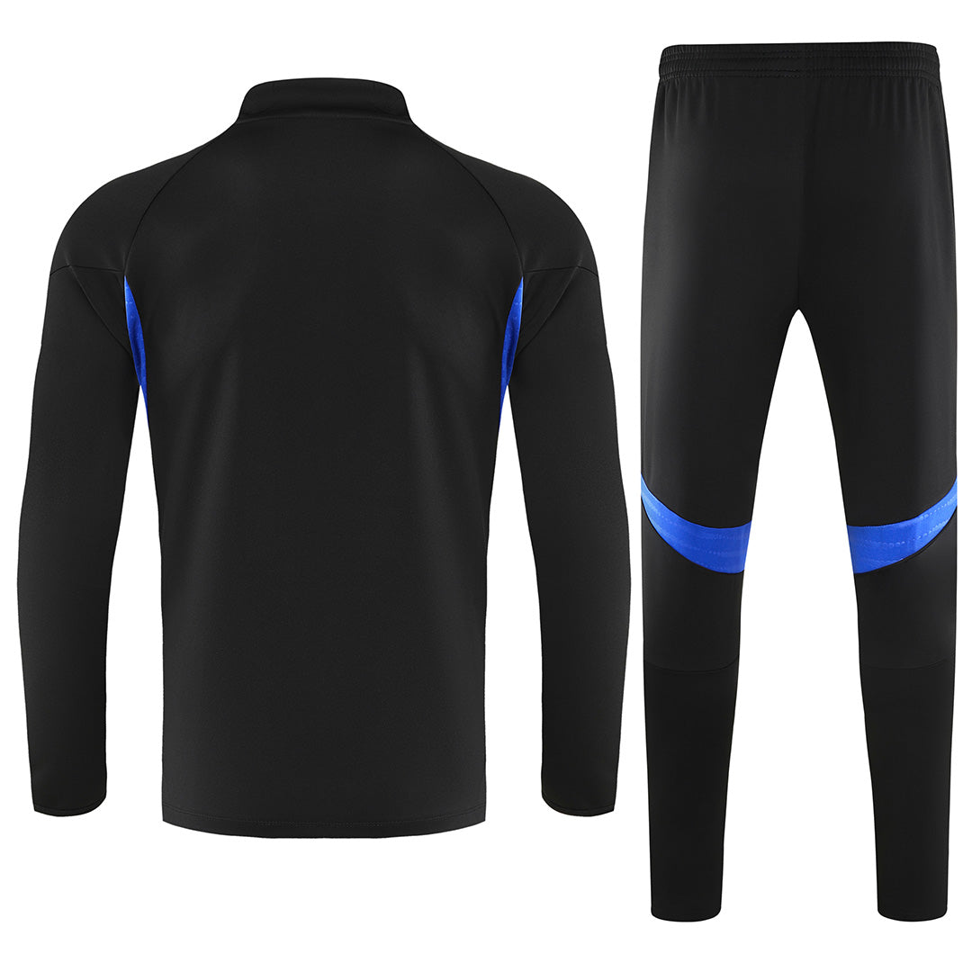 Kids Manchester United 1/4 Zipper Sweat Kit(Top+Pants) Black 2025/26
