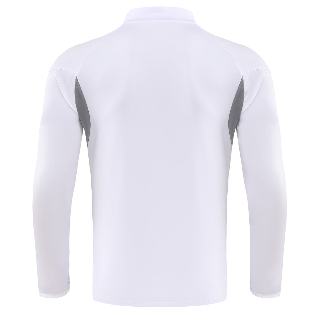 Kids Real Madrid 1/4 Zipper Sweat Kit(Top+Pants) White 2025/26