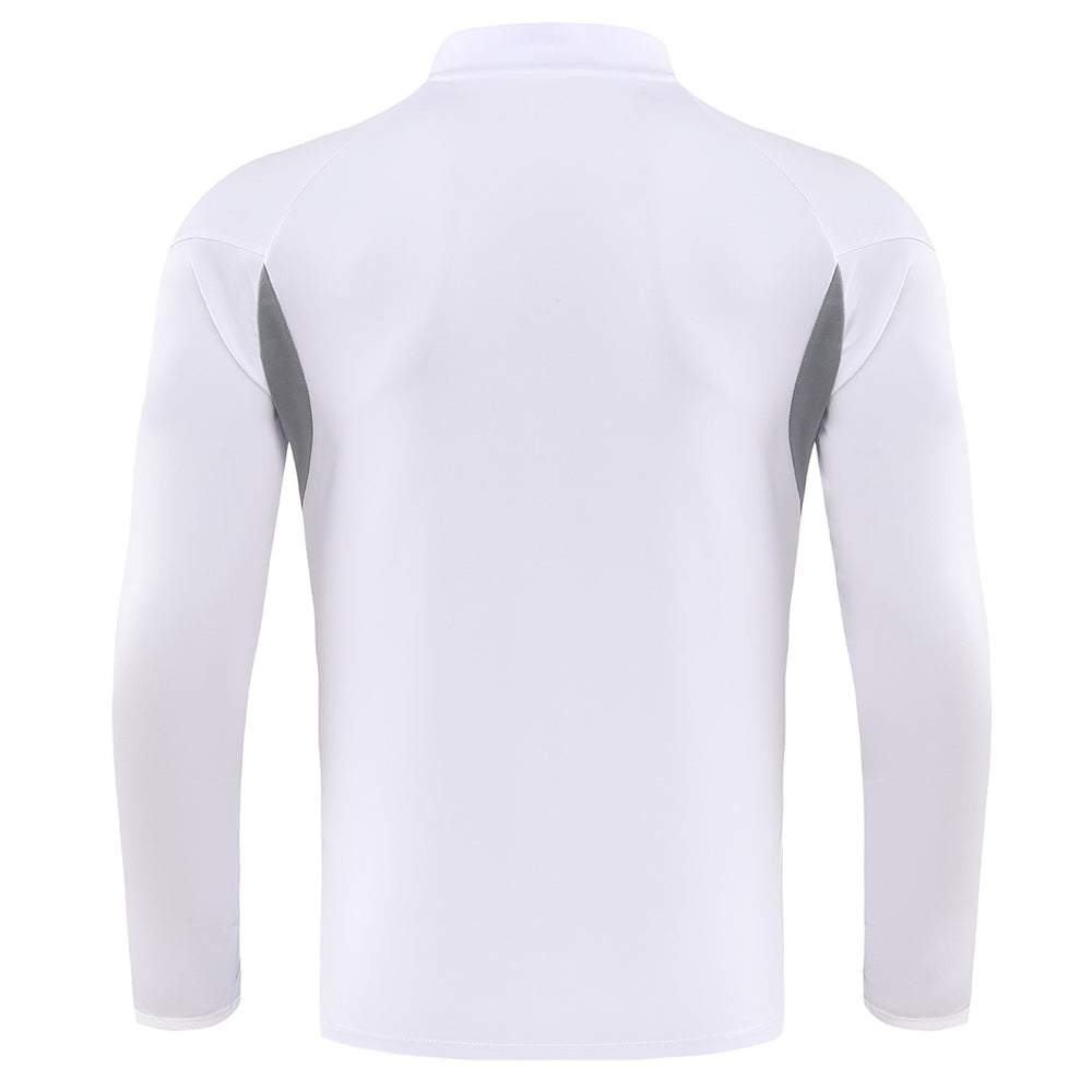 Kids Real Madrid 1/4 Zipper Sweat Kit(Top+Pants) White 2025/26
