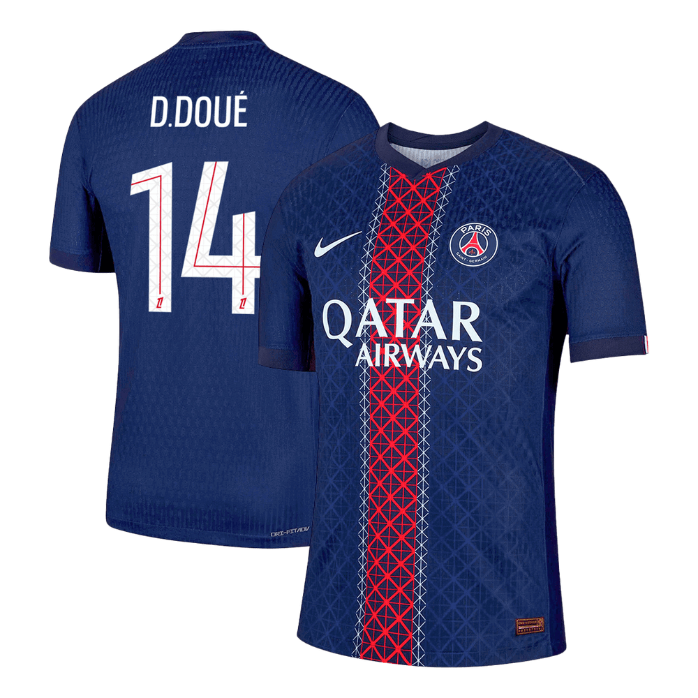 D.DOUÉ #14 PSG Home Match Jersey Player Version 2025/26