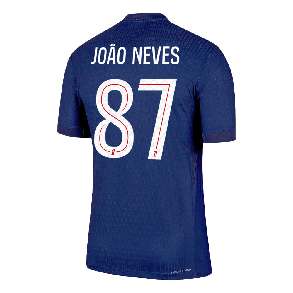 JOÃO NEVES #87 PSG Home Match Jersey Player Version 2025/26