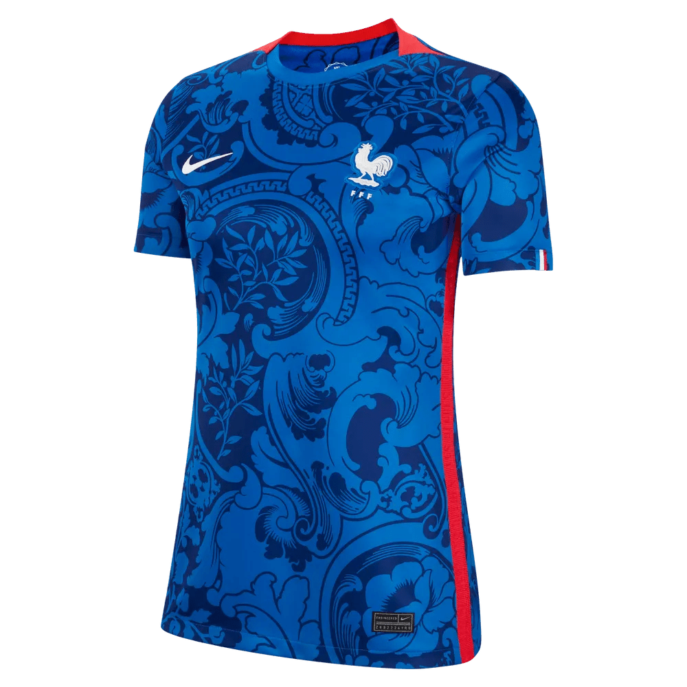 France Women's EC22 Home Soccer Jersey - Hyper Cobalt-Siren Red / Nike