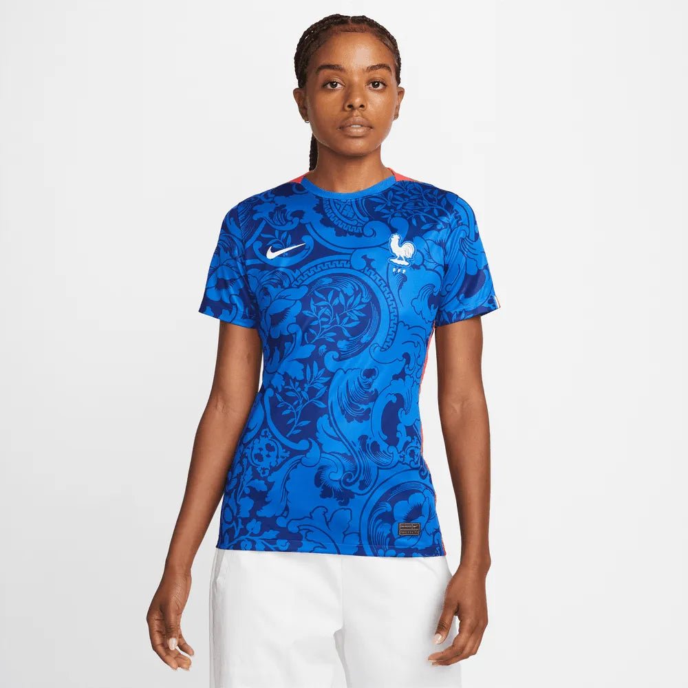 France Women's EC22 Home Soccer Jersey - Hyper Cobalt-Siren Red / Nike