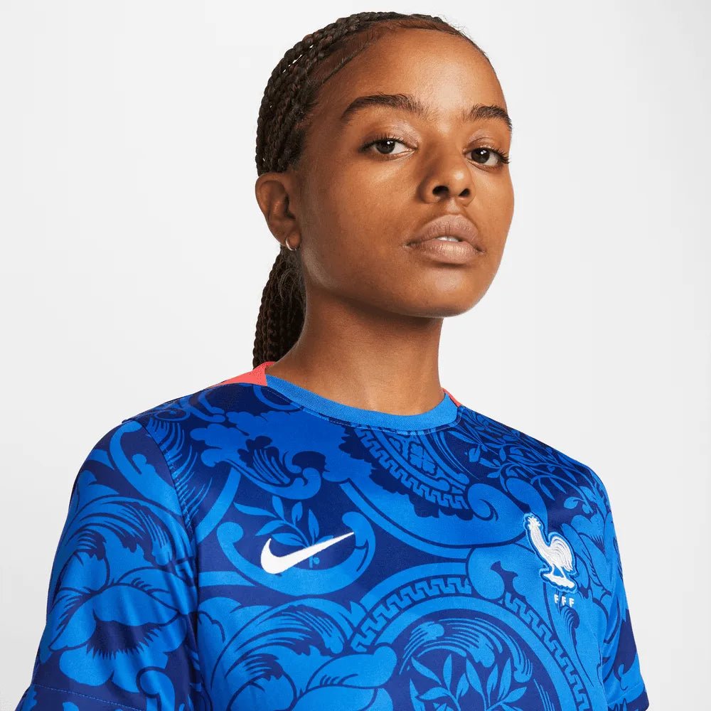 France Women's EC22 Home Soccer Jersey - Hyper Cobalt-Siren Red / Nike