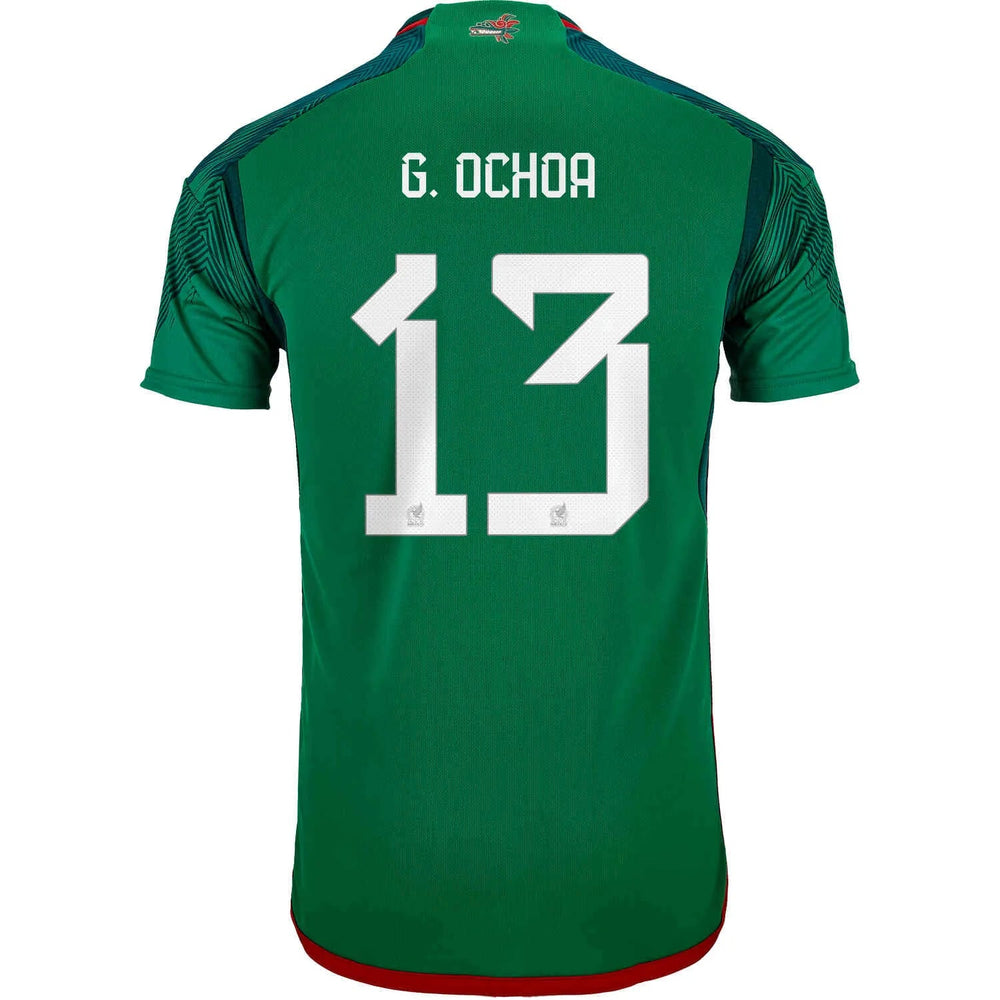 2022-23 Mexico Home Soccer Jersey - Green-Red / Adidas