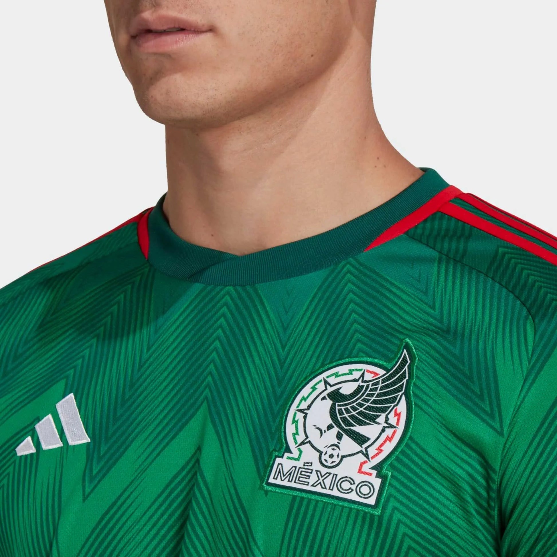 2022-23 Mexico Home Soccer Jersey - Green-Red / Adidas