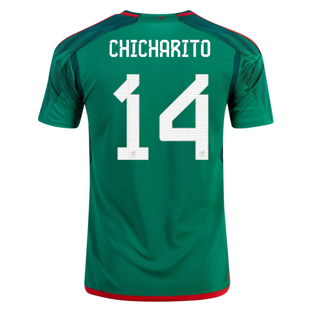 2022-23 Mexico Home Soccer Jersey - Green-Red / Adidas