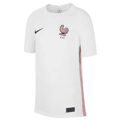 2022-23 France Away Youth Soccer Jersey White-Pink Glaze-Blue / Nike
