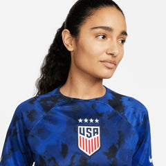 2022-23 USA Away Women 4 Star Soccer Jersey Bright Blue-White / Nike
