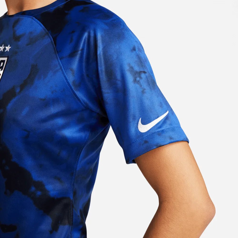 2022-23 USA Away Women 4 Star Soccer Jersey Bright Blue-White / Nike