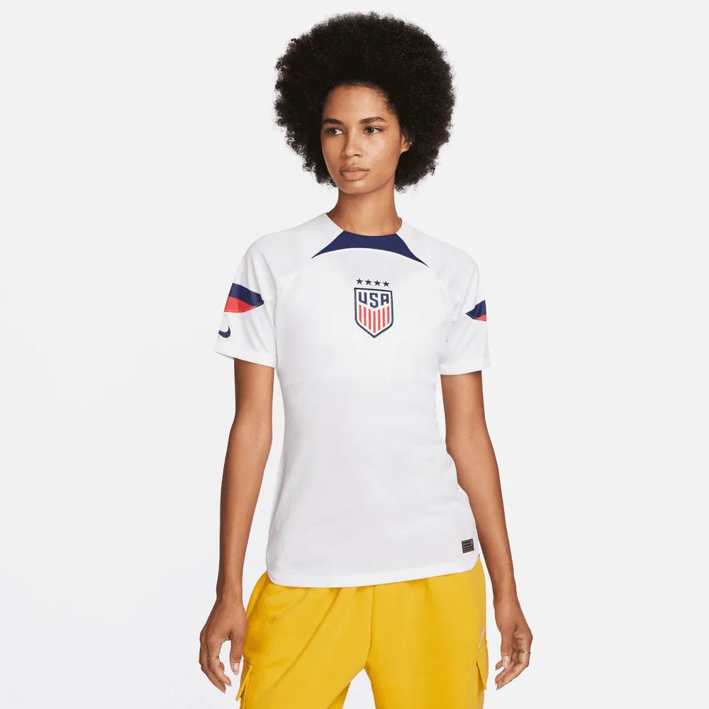 2022-23 USA Women's Home 4 Star Soccer Jersey White-Hyper Blue / Nike