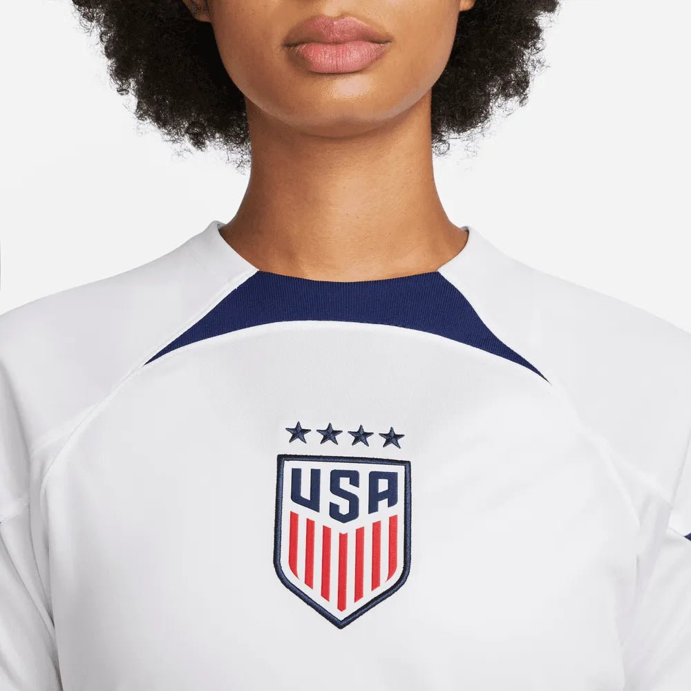 2022-23 USA Women's Home 4 Star Soccer Jersey White-Hyper Blue / Nike