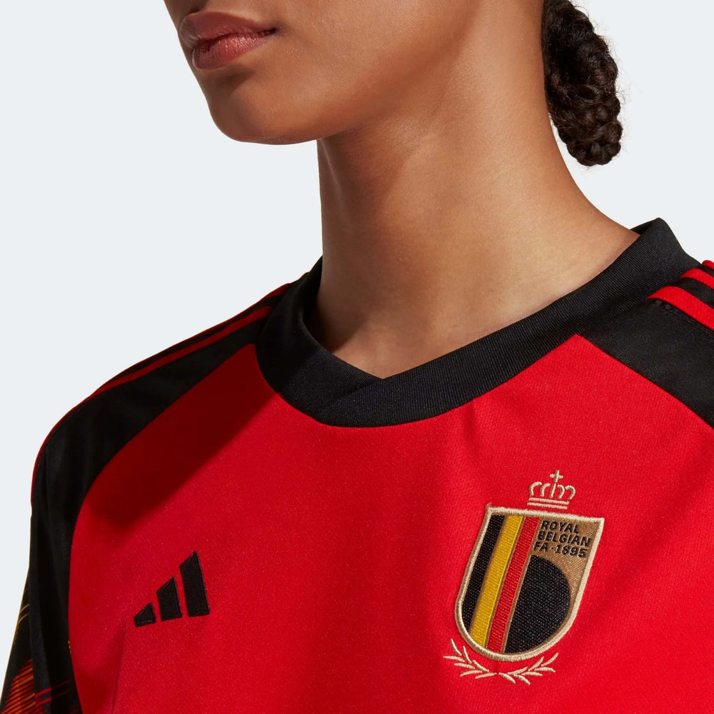 2022-23 Belgium Women's Home Soccer Jersey - Red-Black / Adidas