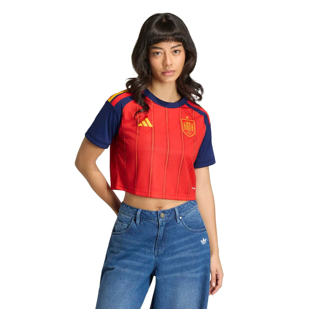 2026 Spain Women's Stadium Home Cropped Soccer Jersey  / Adidas