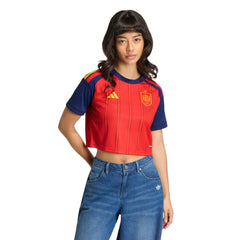 2026 Spain Women's Stadium Home Cropped Soccer Jersey  / Adidas
