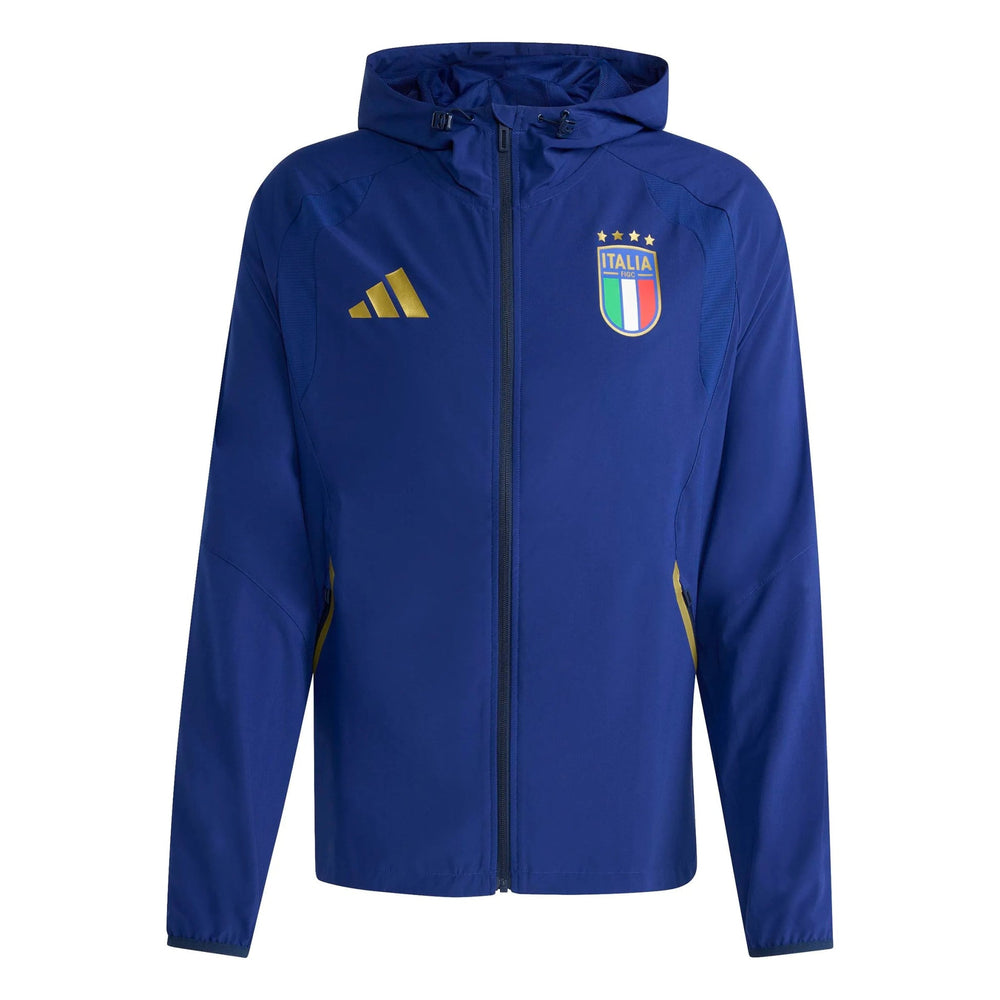 2026 Italy Men's Tiro Travel Full Zip Windbreaker  / Adidas