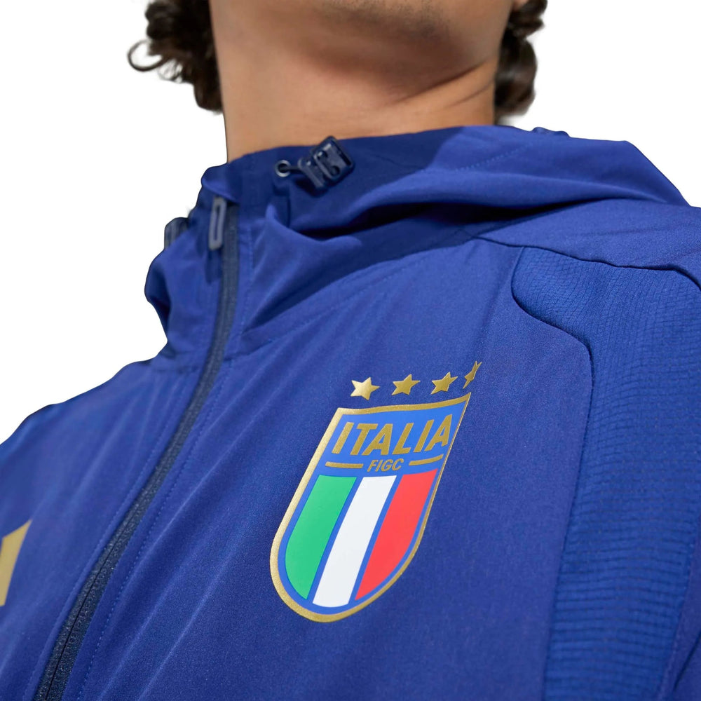 2026 Italy Men's Tiro Travel Full Zip Windbreaker  / Adidas