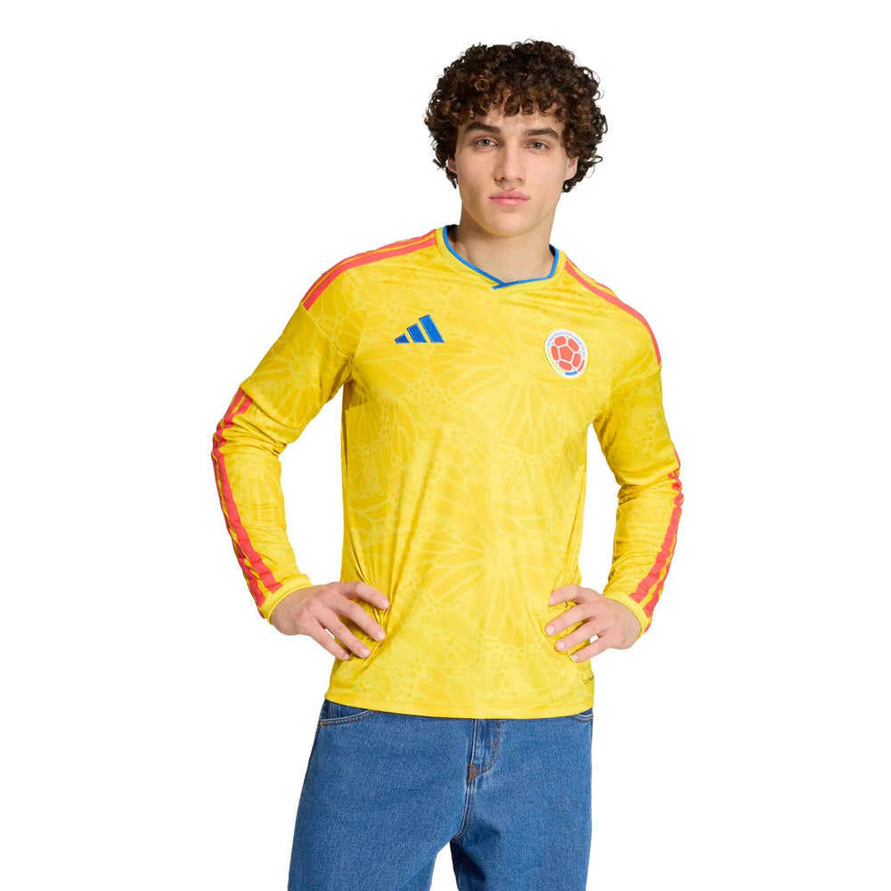 2026 Colombia Men's Stadium Home Long-Sleeve Soccer Jersey  / Adidas
