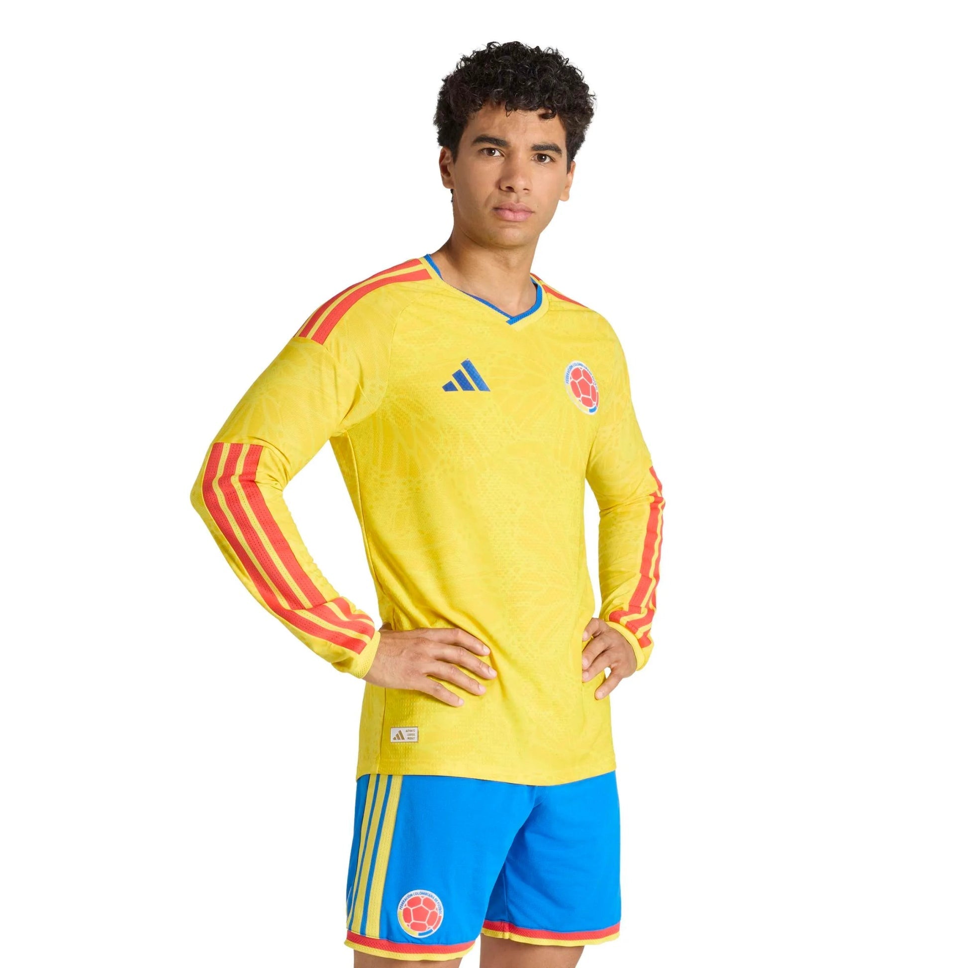 2026 Colombia Men's Authentic Home Long-Sleeve Soccer Jersey  / Adidas
