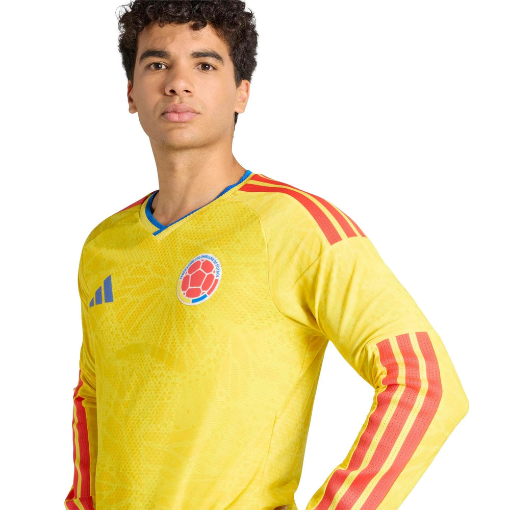 2026 Colombia Men's Authentic Home Long-Sleeve Soccer Jersey  / Adidas
