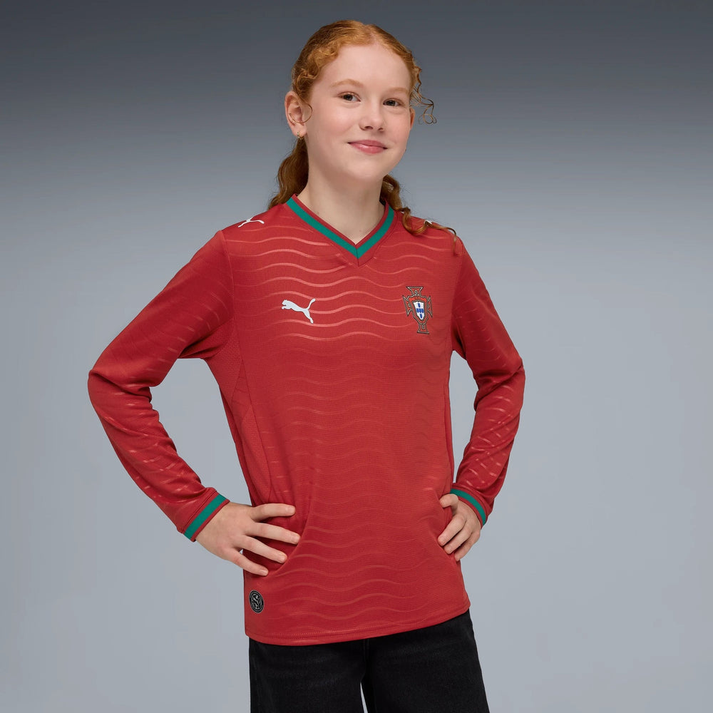 2026 Portugal Youth Stadium Home Long-Sleeve Jersey  / Puma